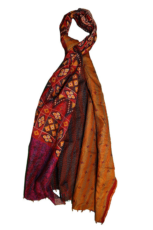 Sari kantha silke tørklæde 85*190 cm
