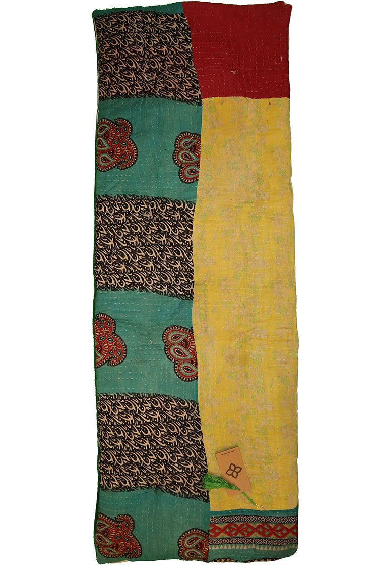 Kantha vintage bænkhynde 45*120 cm bomuld