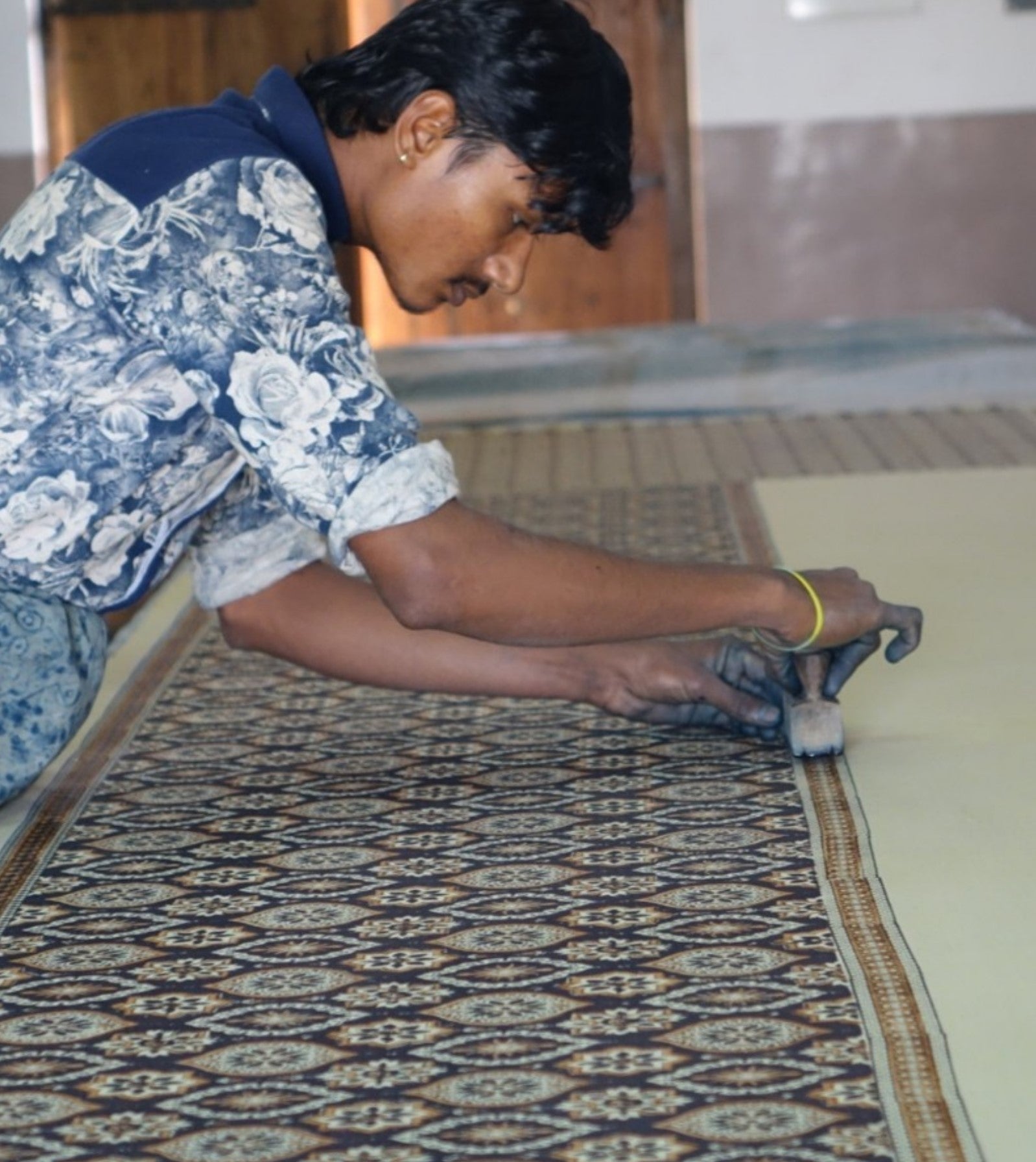 Kantha bedspread 270x220, azrak print