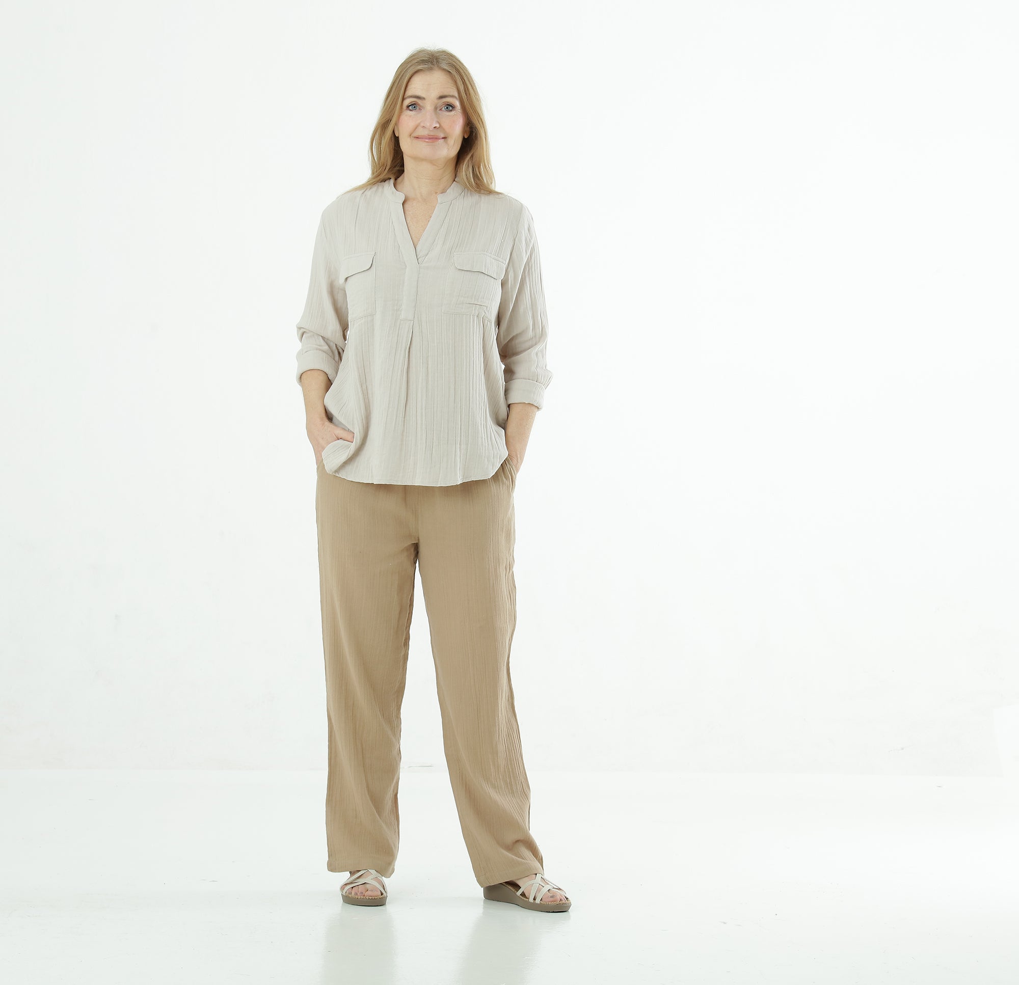 Panta pants bomuld dobbelgaze organic