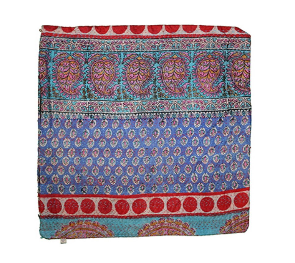 Kantha vintage silke pude 45*45 cm