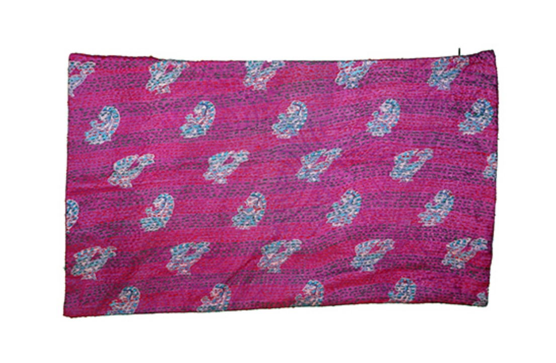 Kantha vintage silke pude 30*50 cm