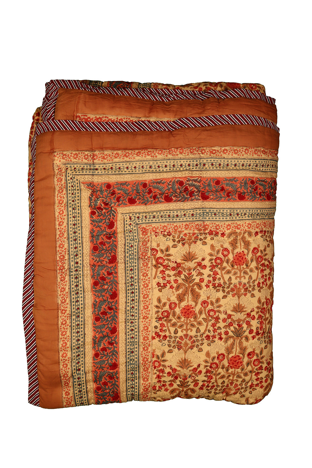 Blokprint Vattæppe – rød | Håndtrykt Bomuld | 270x220 cm | MASALA