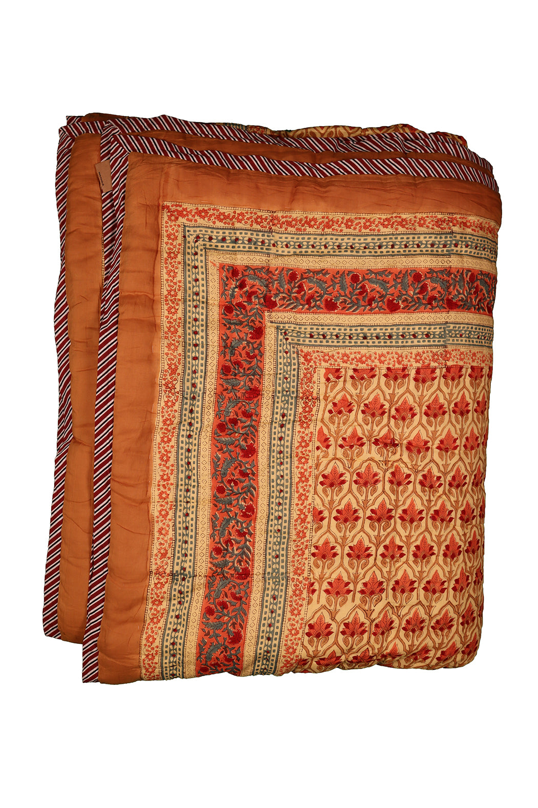 Blokprint Vattæppe – rød | Håndtrykt Bomuld | 270x220 cm | MASALA