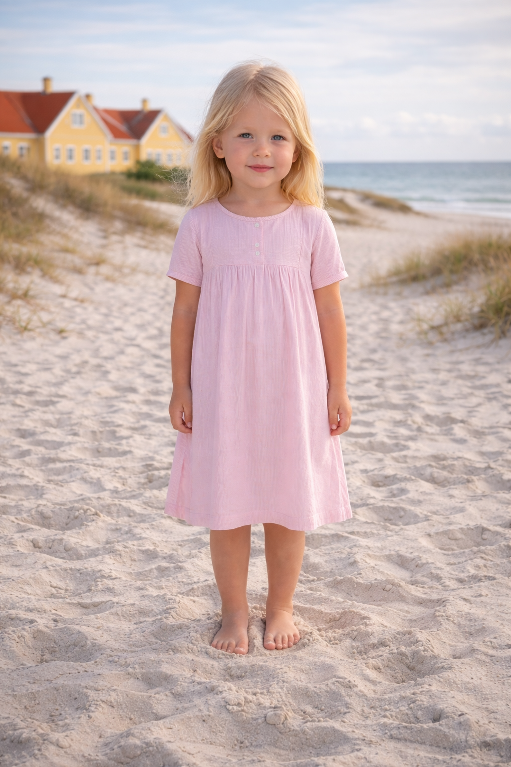 Nora girl dress stripe organic