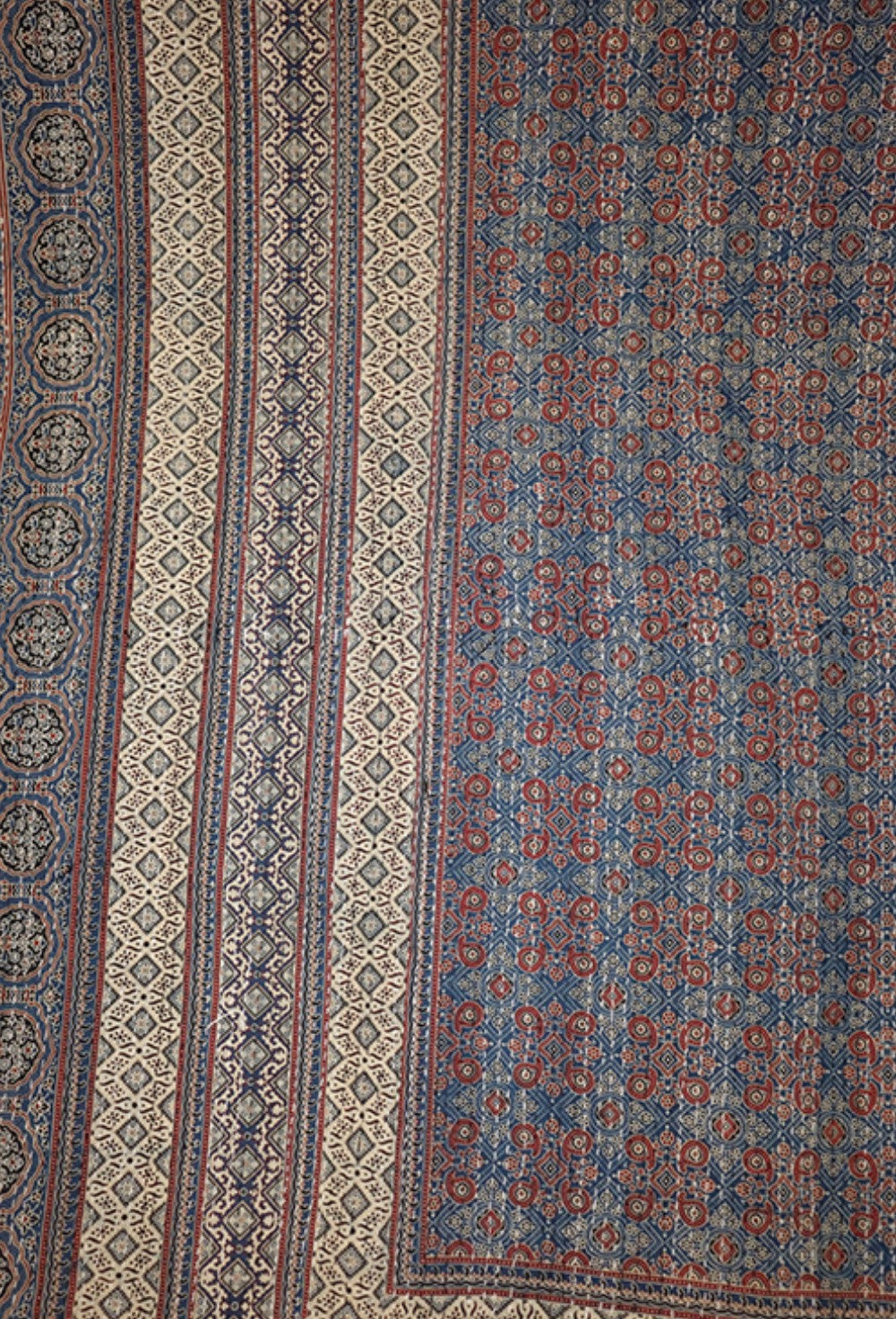 Kantha sengetæppe 270x220 , azrak print