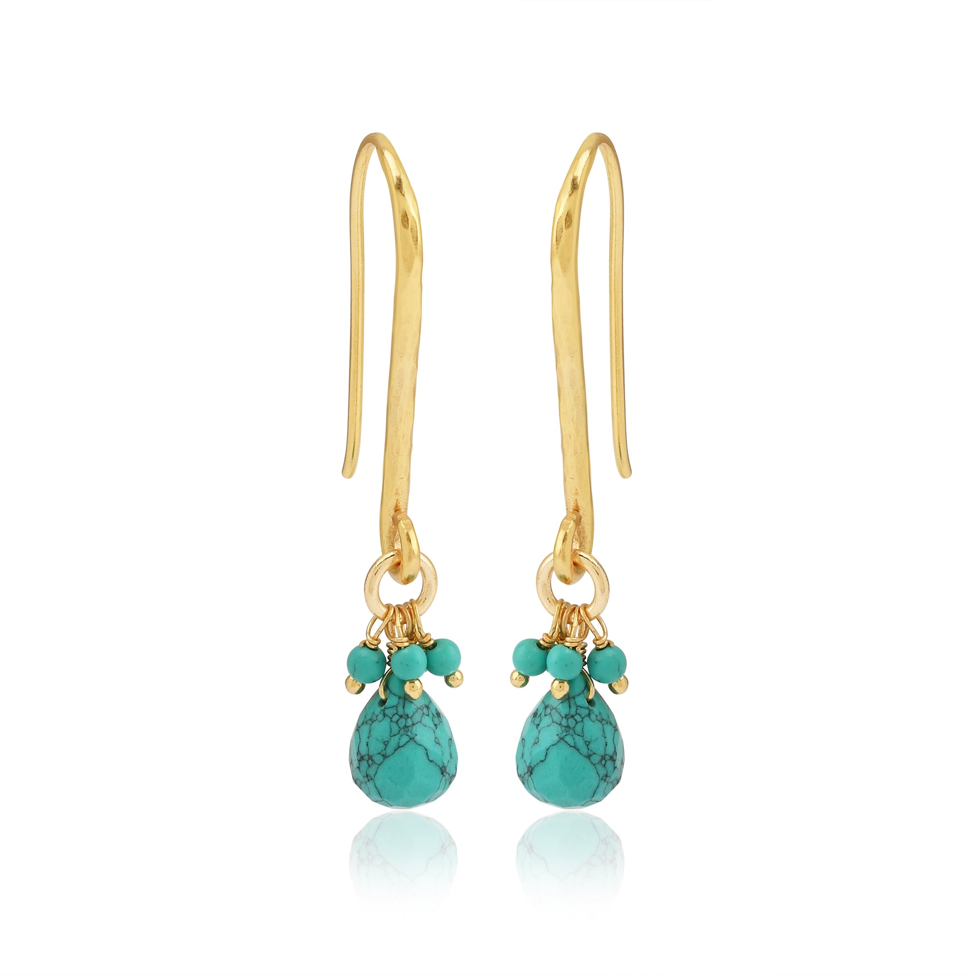 Ørering med vedhæng af turquoise