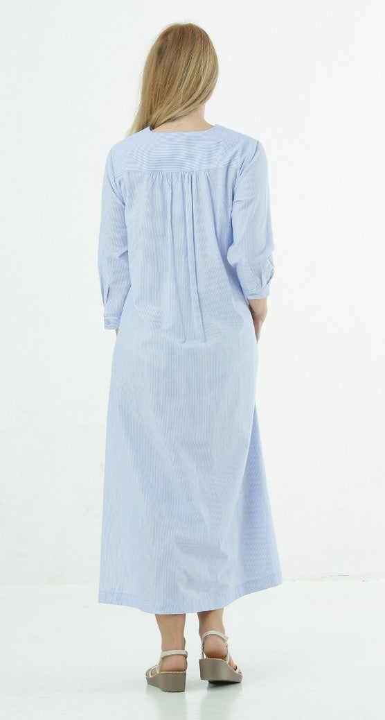 Bohemian dress striped cotton organic
