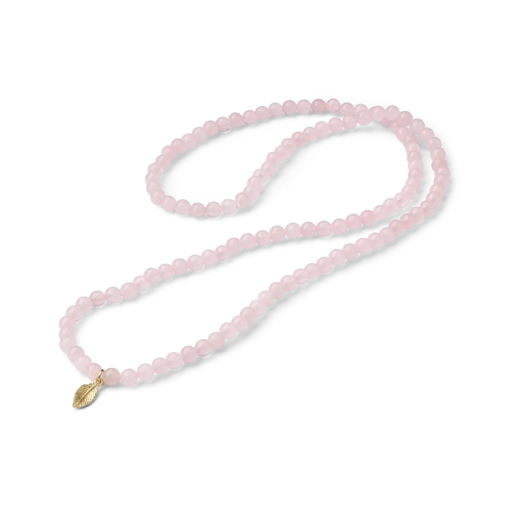 Necklace with rose quartz stone