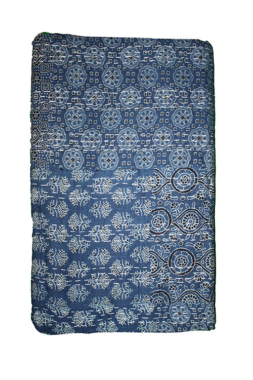 Kantha sengetæppe 270x220 , azrak print