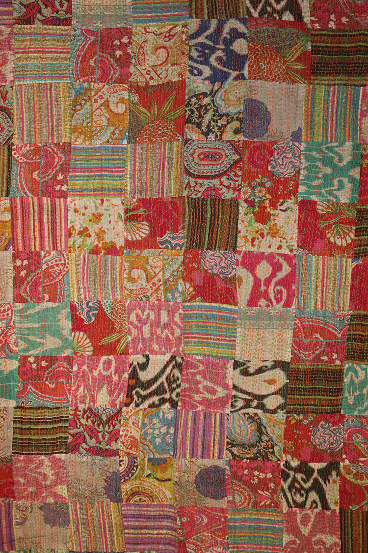 Kantha Stonewash-Tagesdecke 270*220 cm, Patchwork