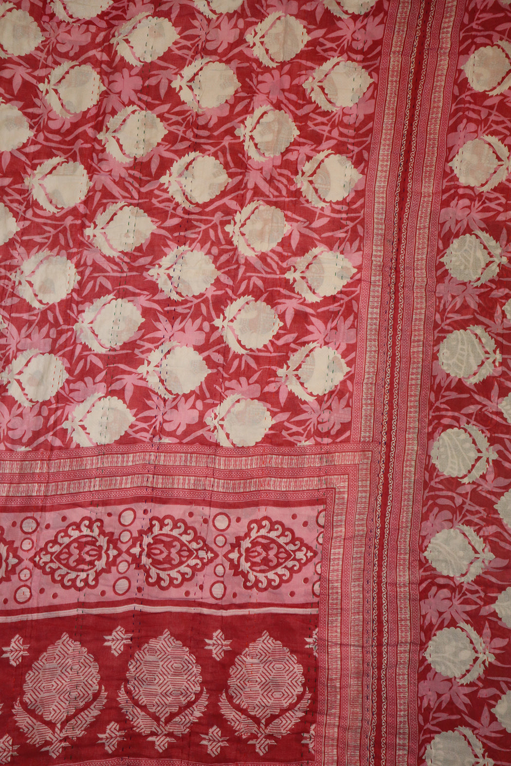 Vintage sari quilt , bomuld 140x200 cm