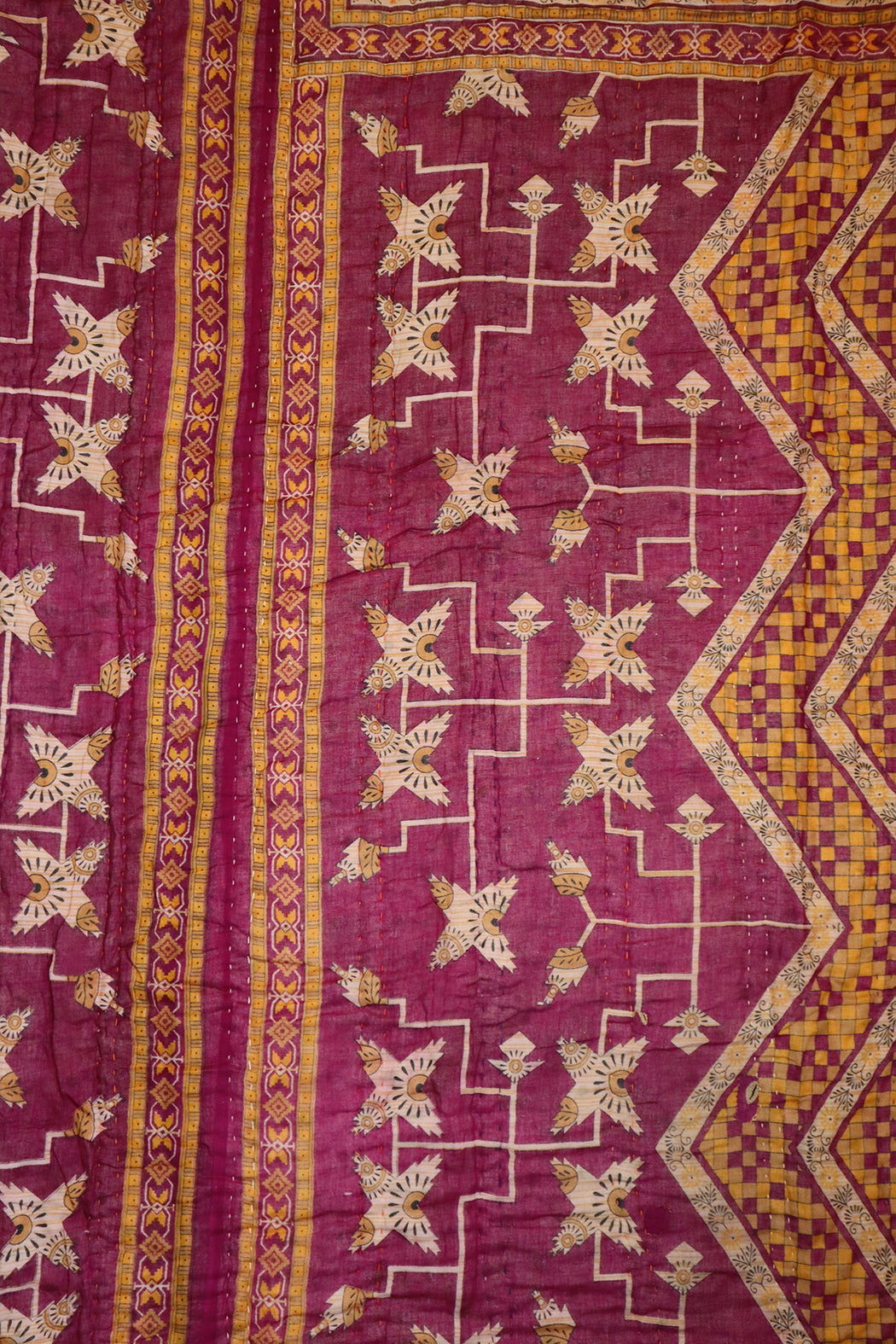Vintage sari quilt , bomuld 140x200 cm