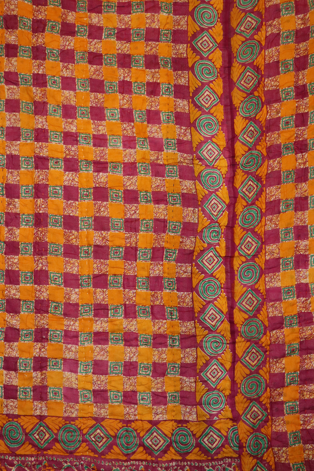 Vintage sari quilt , bomuld 140x200 cm