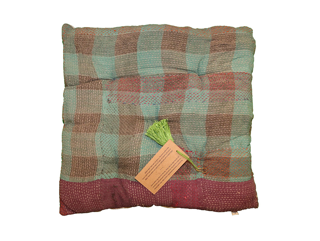 Kantha vintage hynde 40*40 cm bomuld