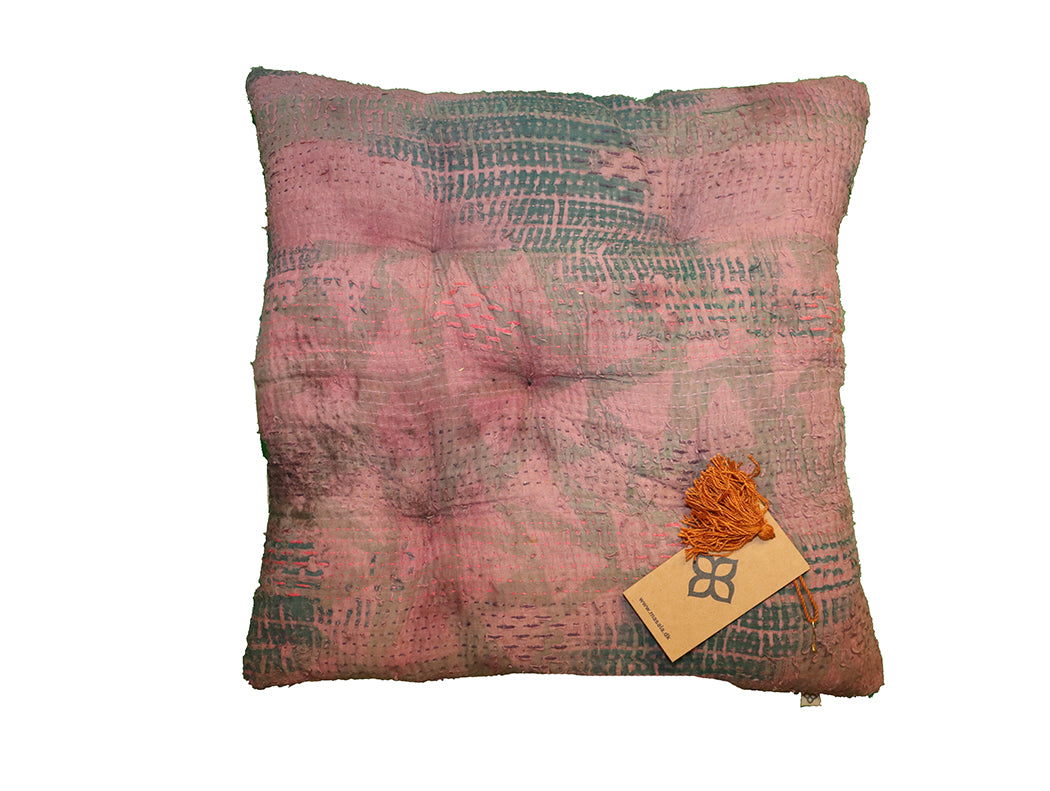 Kantha vintage hynde 40*40 cm bomuld