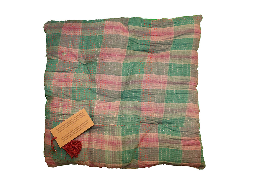 Kantha vintage hynde 40*40 cm bomuld