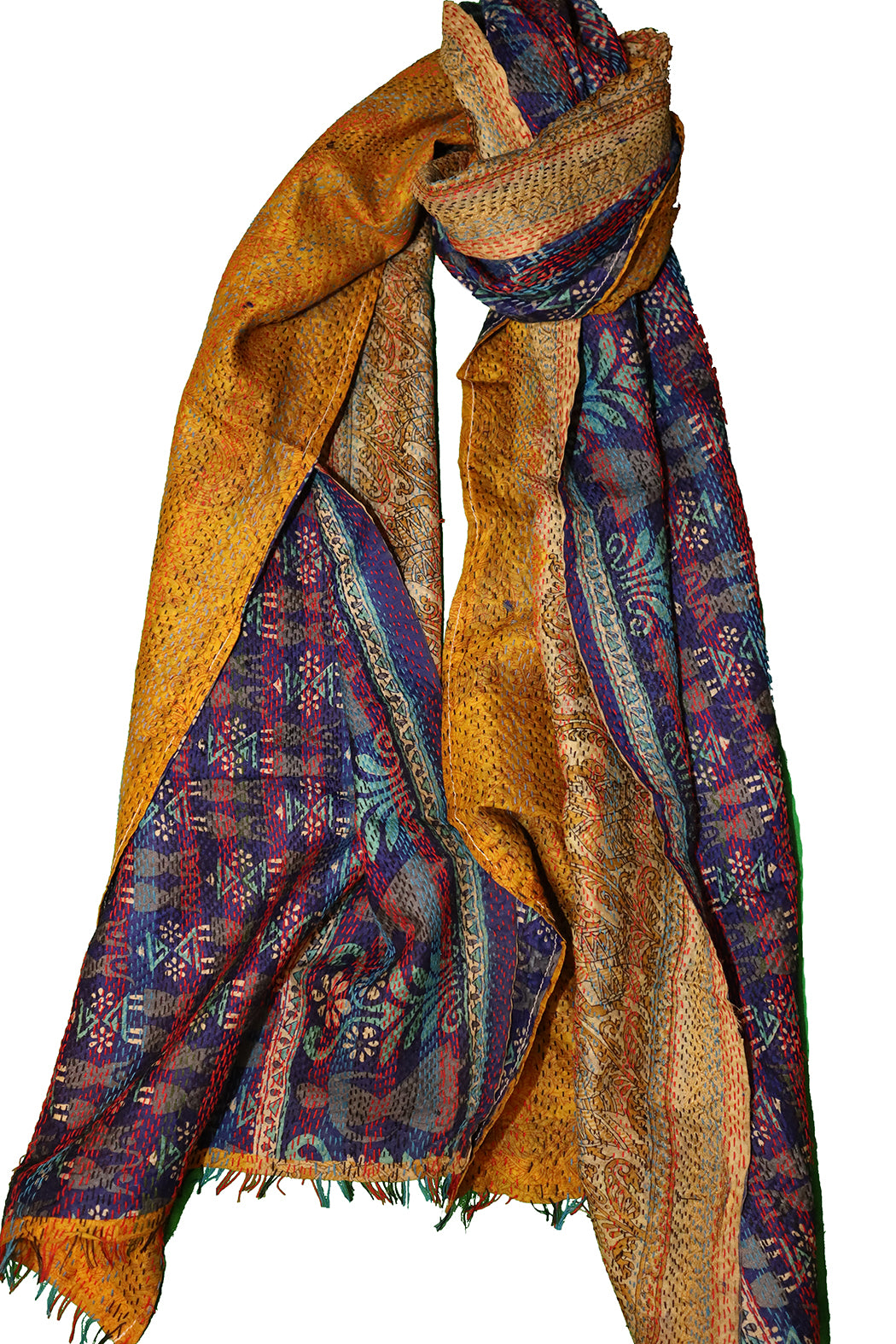 Sari-Kantha-Seidenschal 40*190 cm