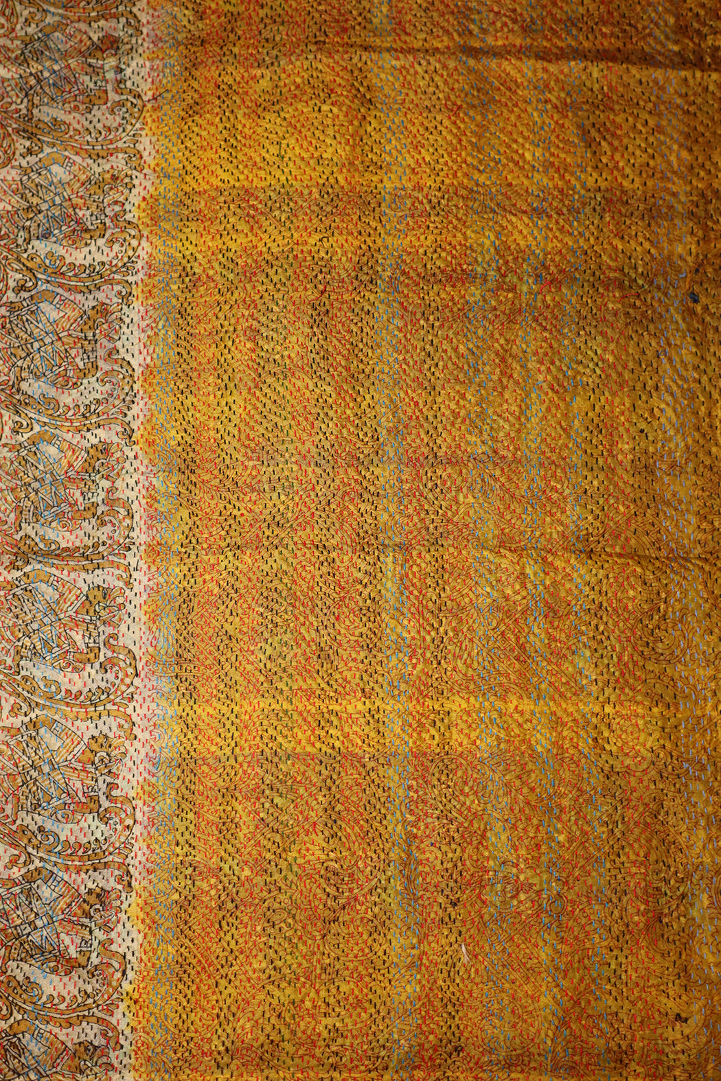 Sari kantha silke tørklæde 40*190 cm