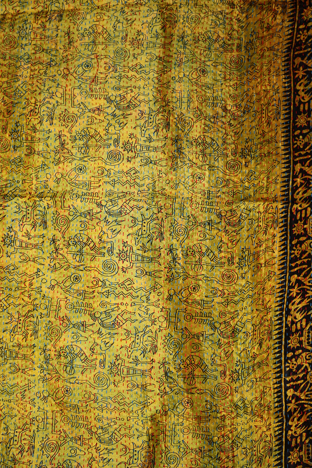 Sari kantha silke tørklæde 40*190 cm