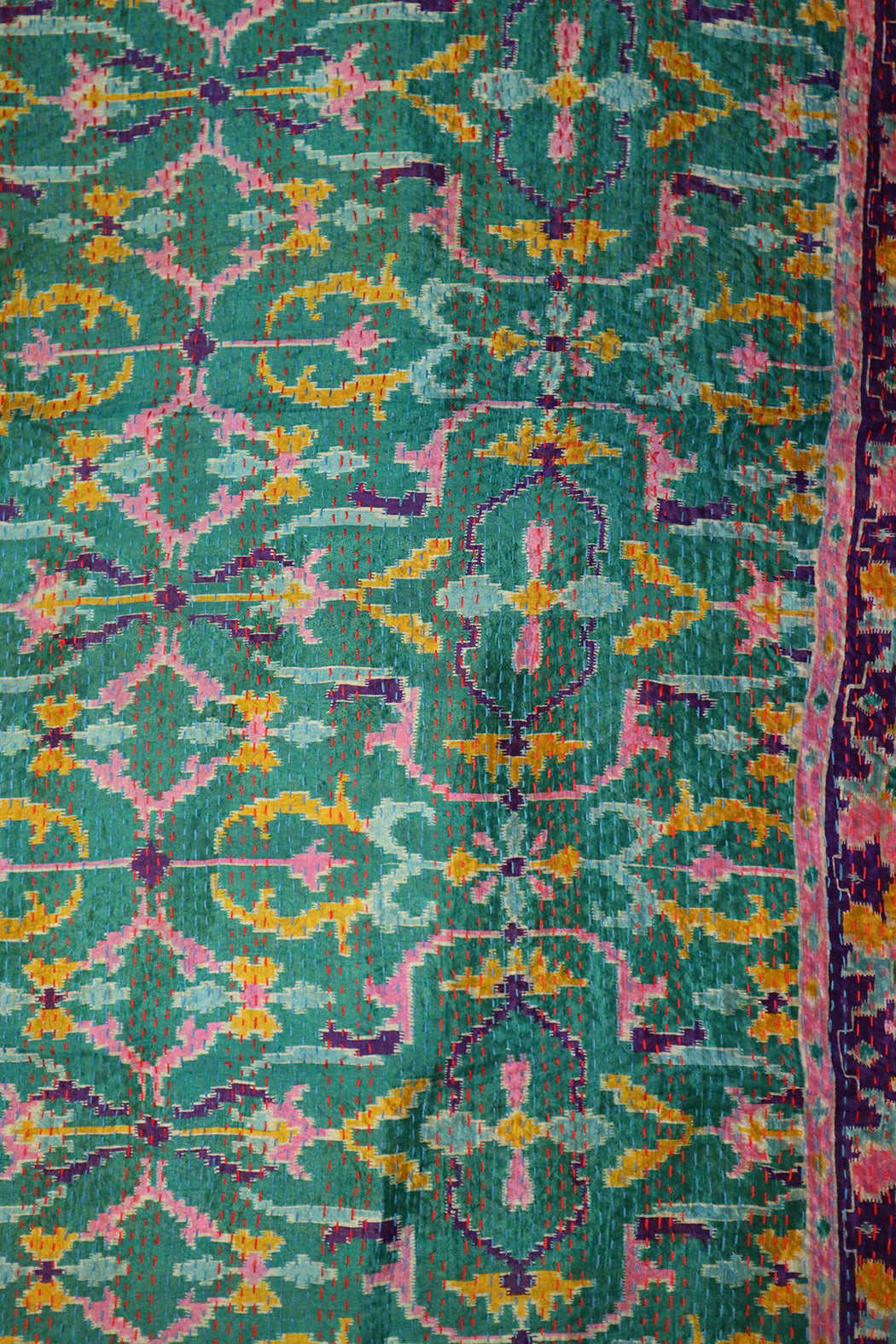Sari kantha silke tørklæde 40*190 cm