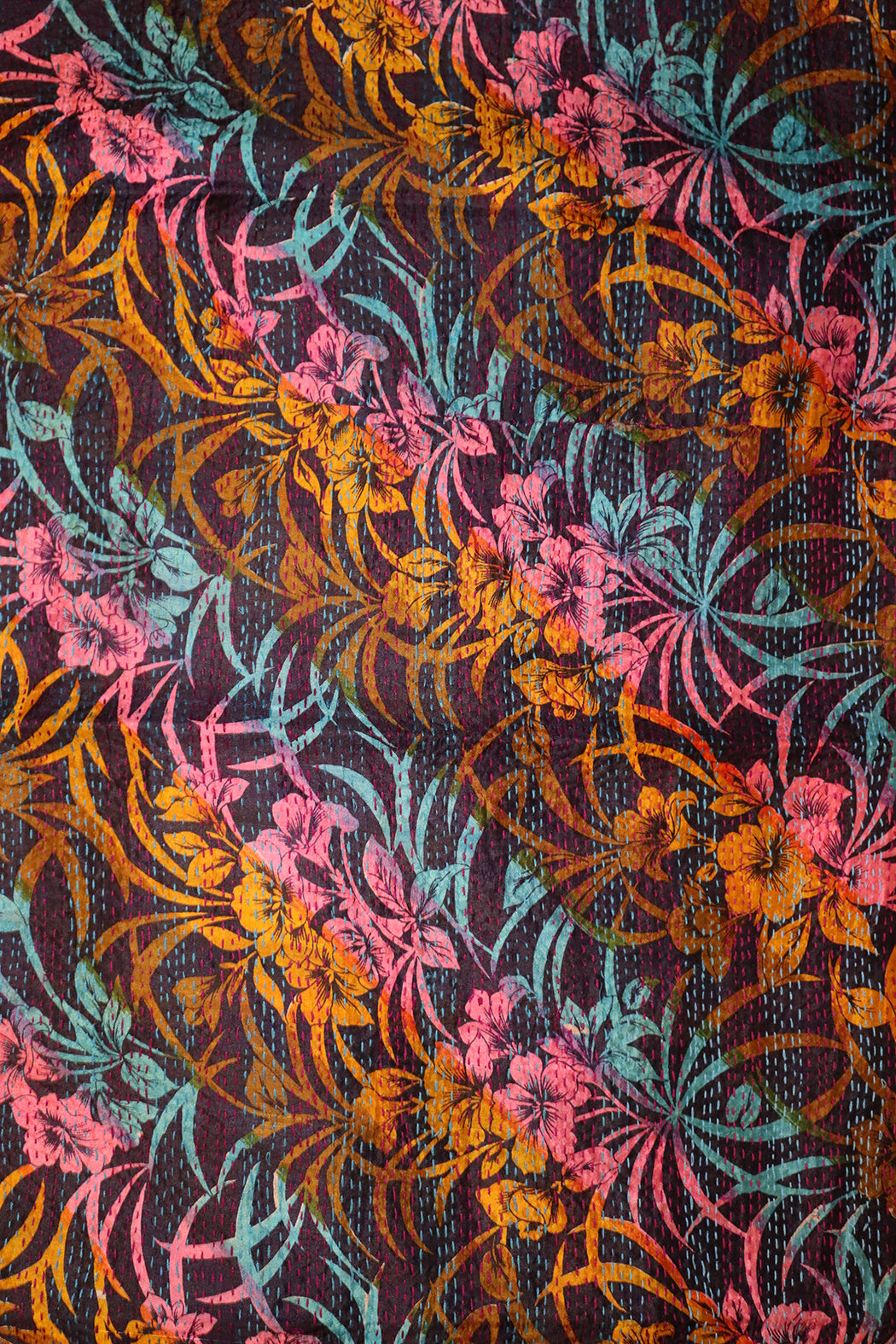 Sari-Kantha-Seidenschal 40*190 cm