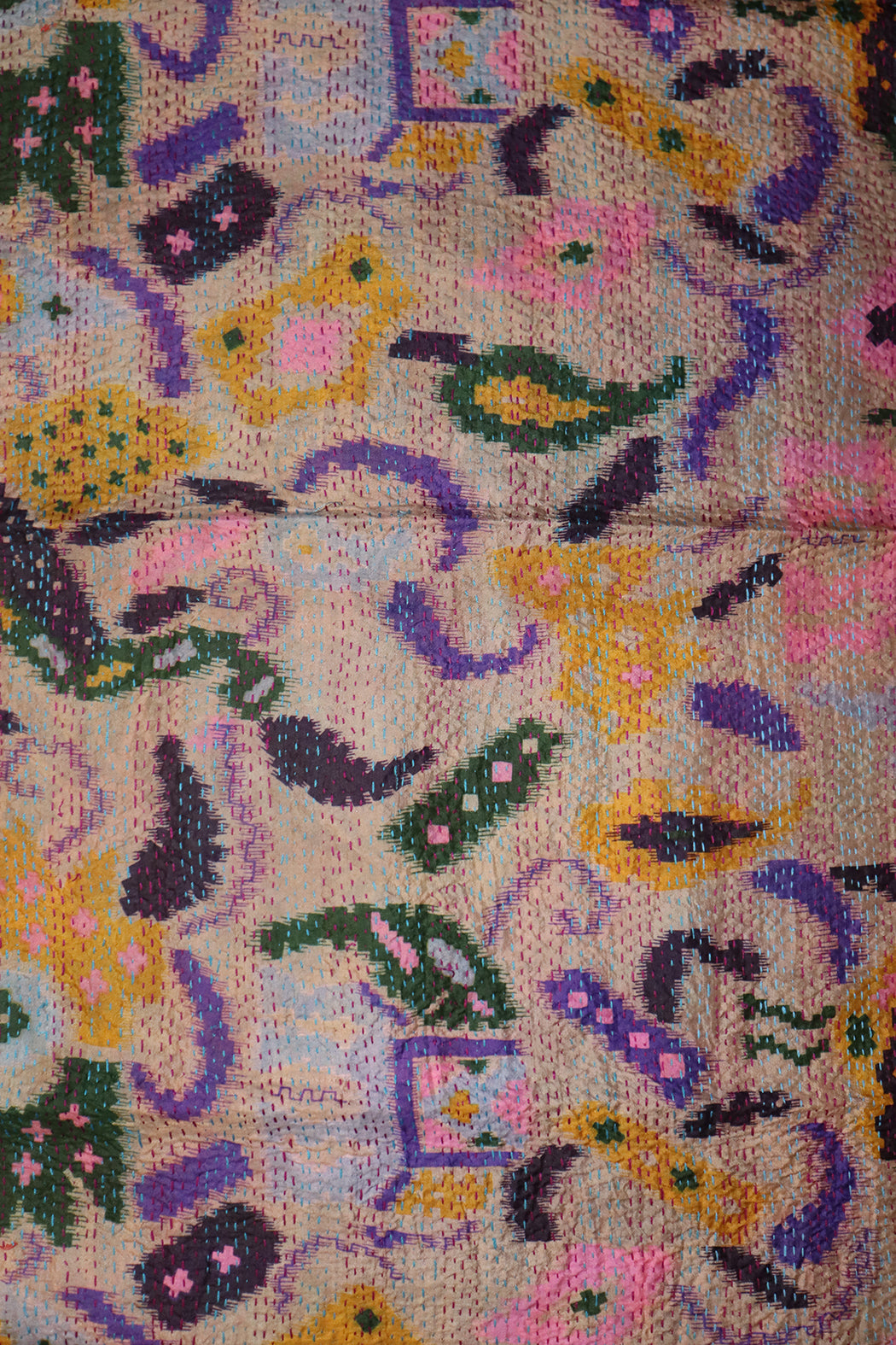 Sari kantha silk scarf 40*190 cm