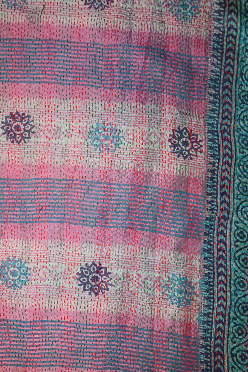 Sari kantha silke tørklæde 40*190 cm
