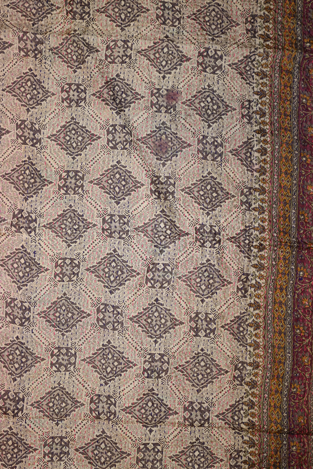 Sari kantha silke tørklæde 40*190 cm