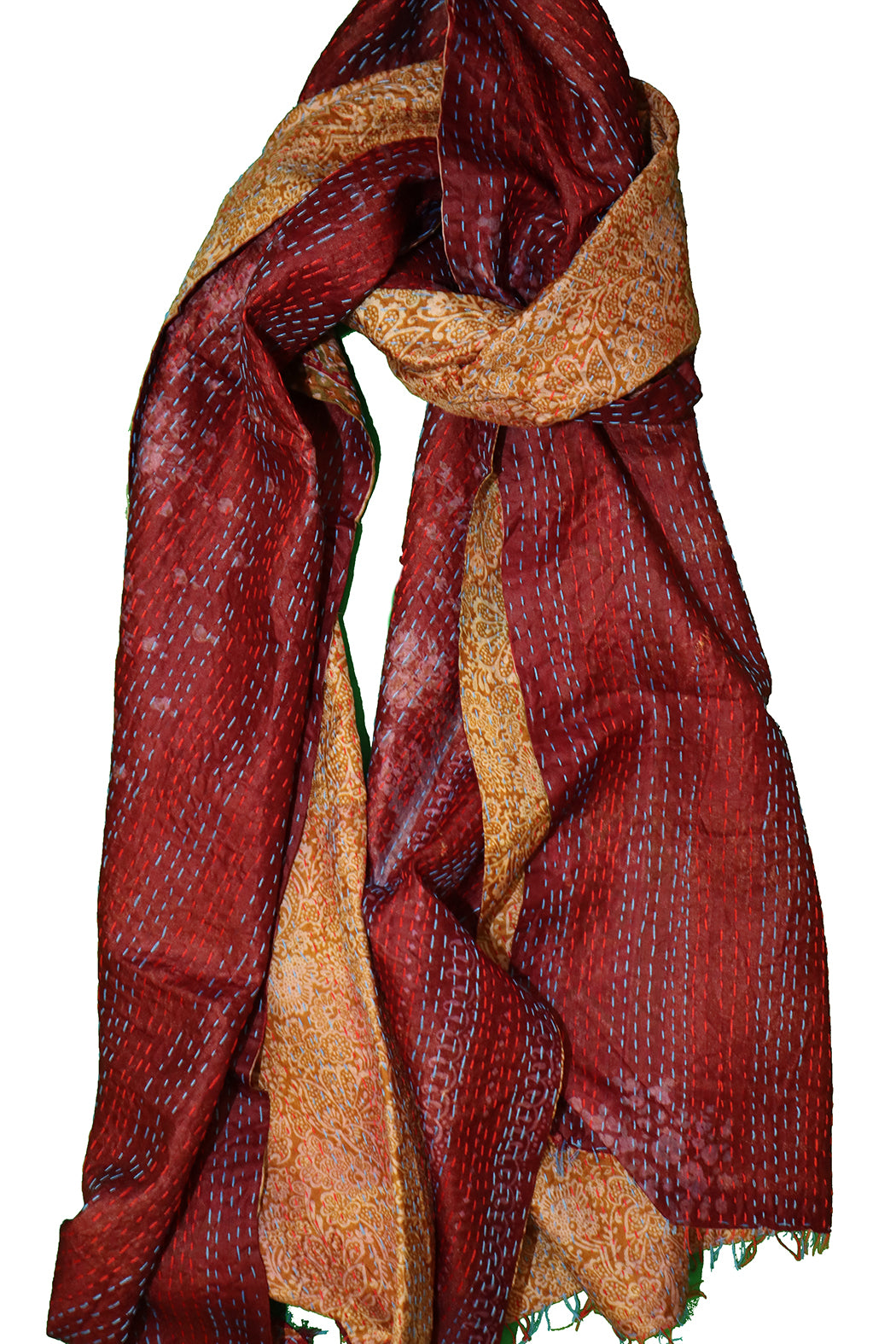 Sari-Kantha-Seidenschal 40*190 cm
