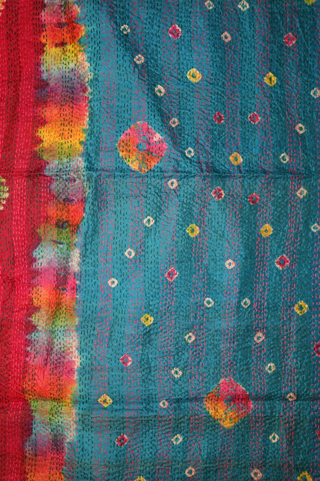 Sari kantha silke tørklæde 40*190 cm