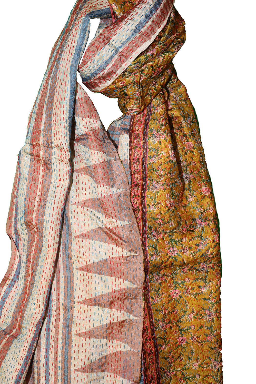 Sari-Kantha-Seidenschal 40*190 cm