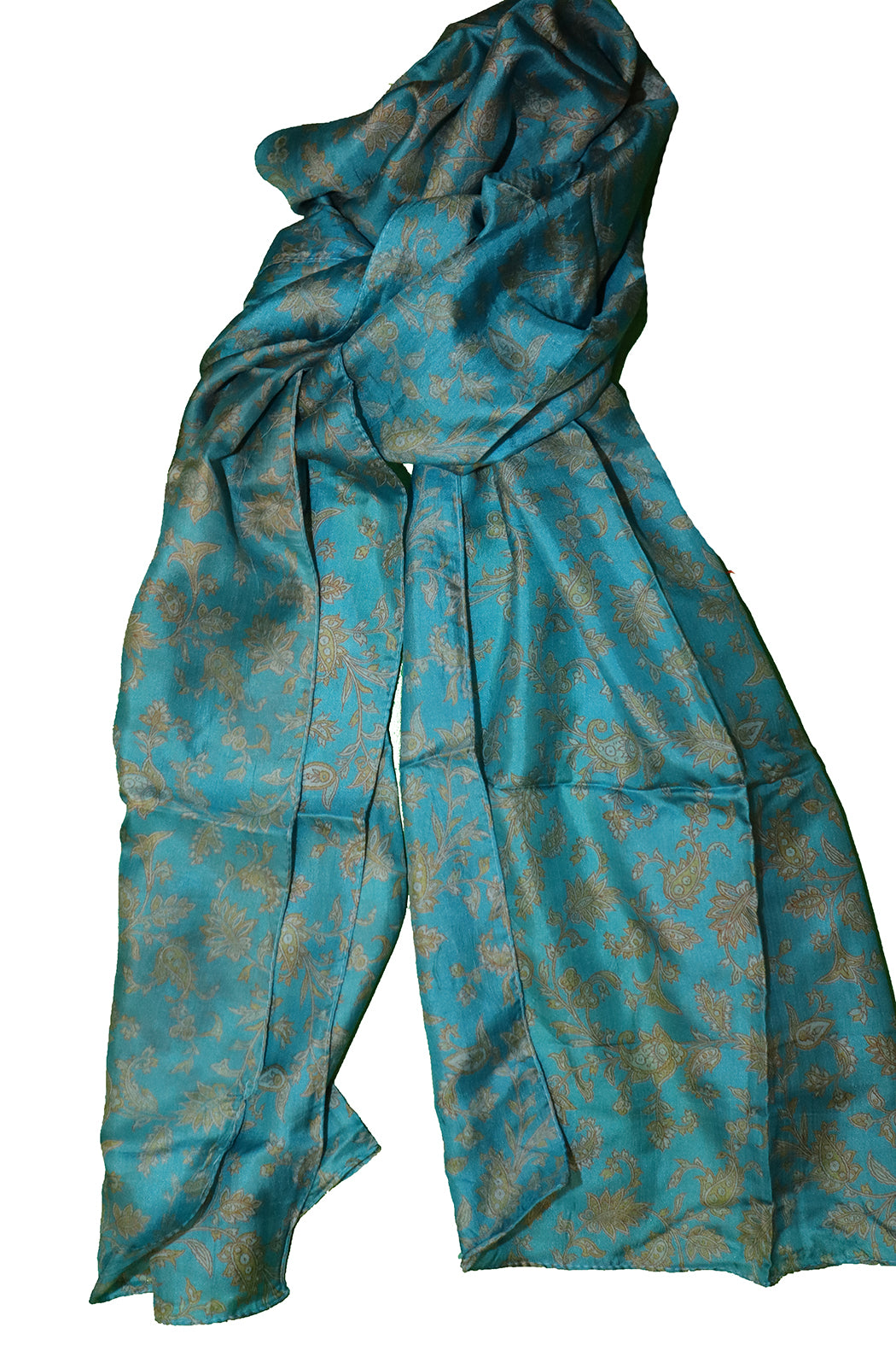 Kantha vintage tørklæde 40x190 cm, silke, enkelt lag
