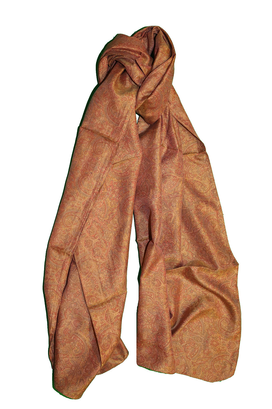 Kantha vintage tørklæde 40x190 cm, silke, enkelt lag