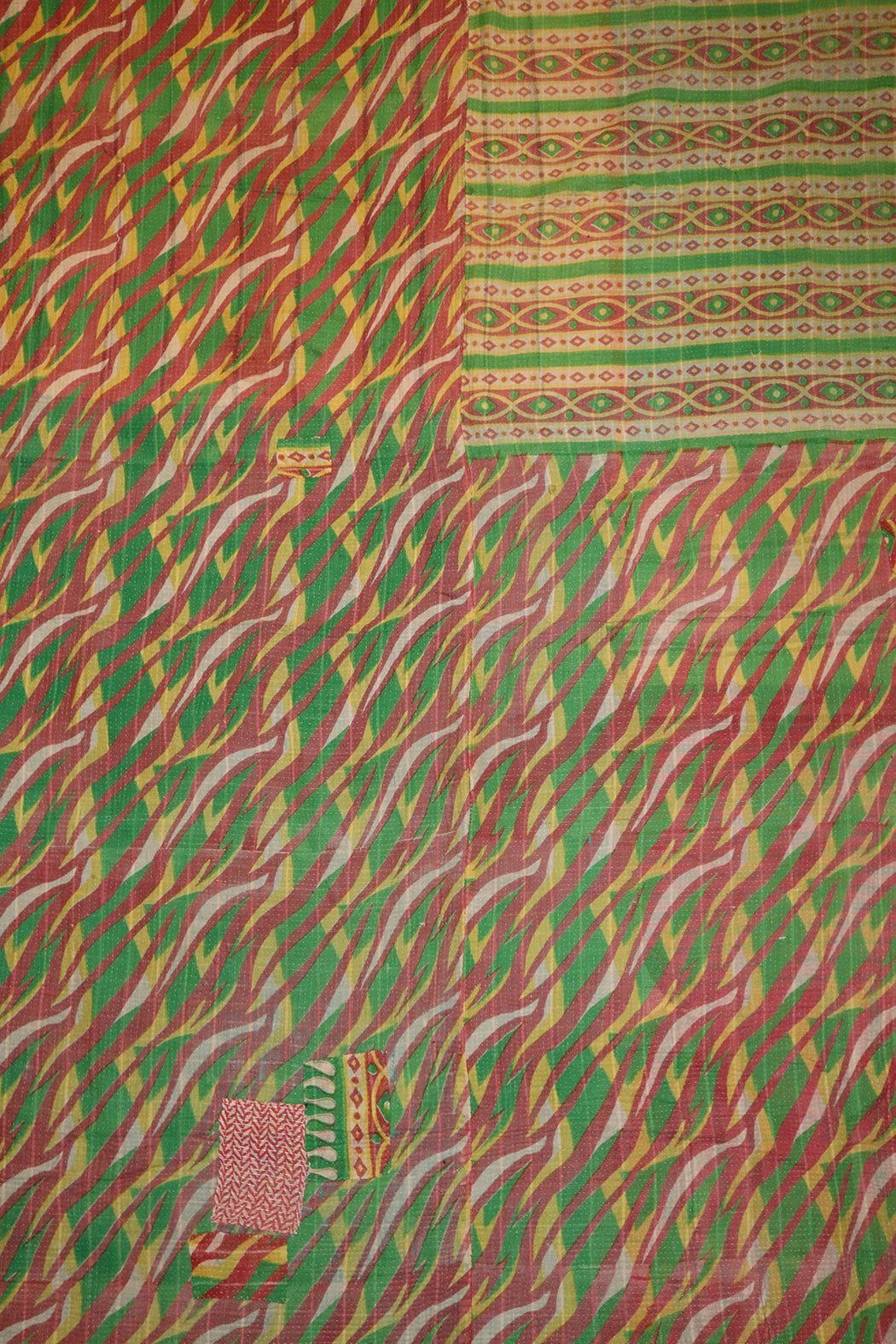 Kantha vintage tæppe ca 140x210 cm, bomuld