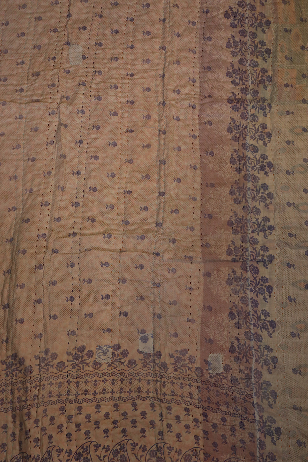 Vintage sari quilt , bomuld 140x200 cm