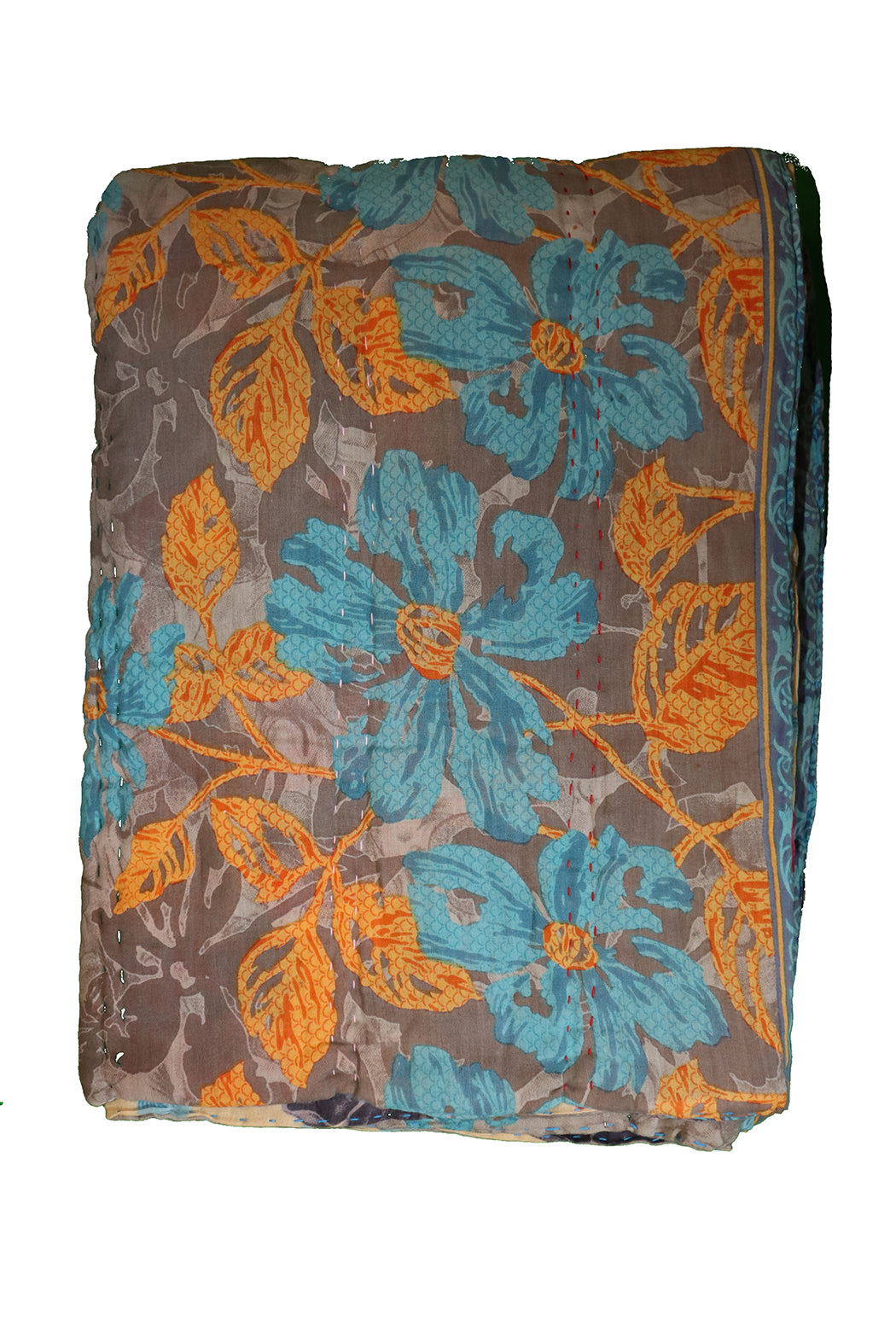 Vintage sari quilt , bomuld 140x200 cm