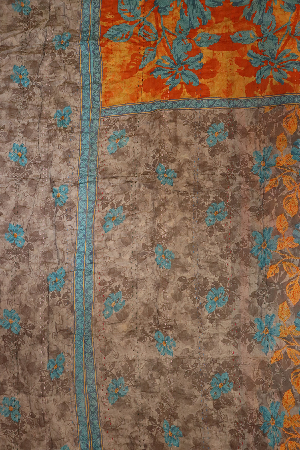 Vintage sari quilt , bomuld 140x200 cm