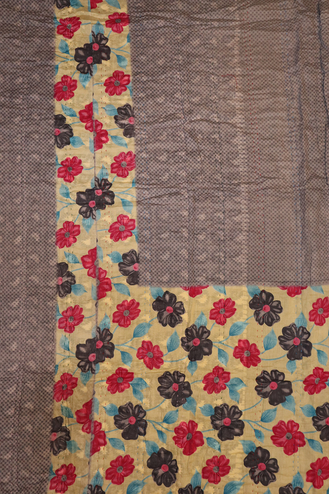 Vintage sari quilt , bomuld 140x200 cm