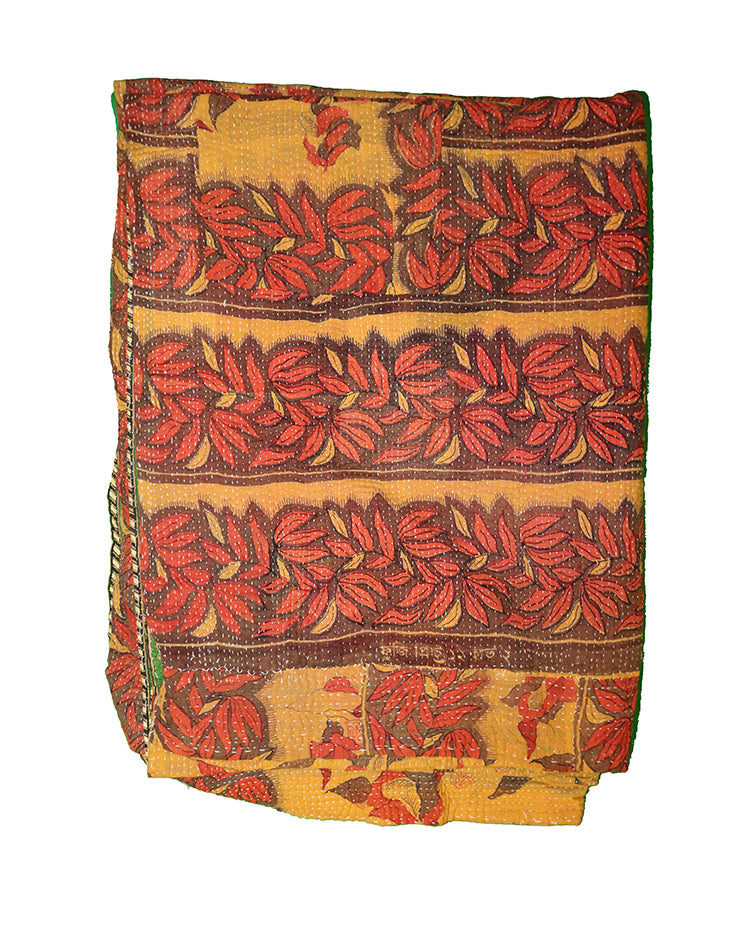 Kantha vintage tæppe ca 140x210 cm, bomuld