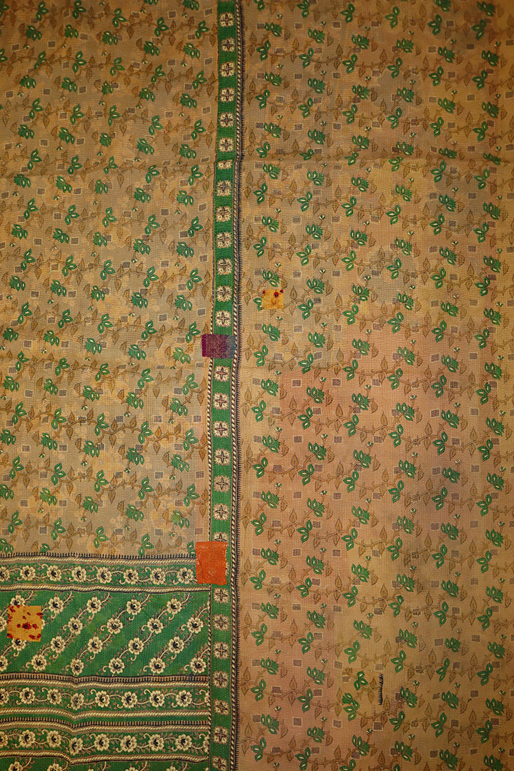 Kantha vintage tæppe ca 140x210 cm, bomuld