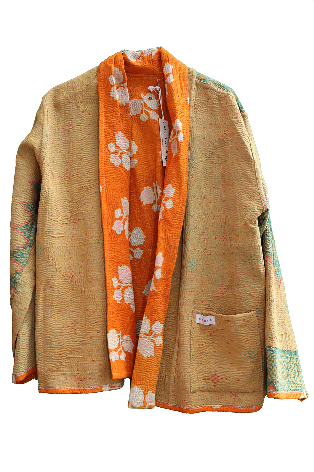 Ally kantha quilt jacket cotton one size