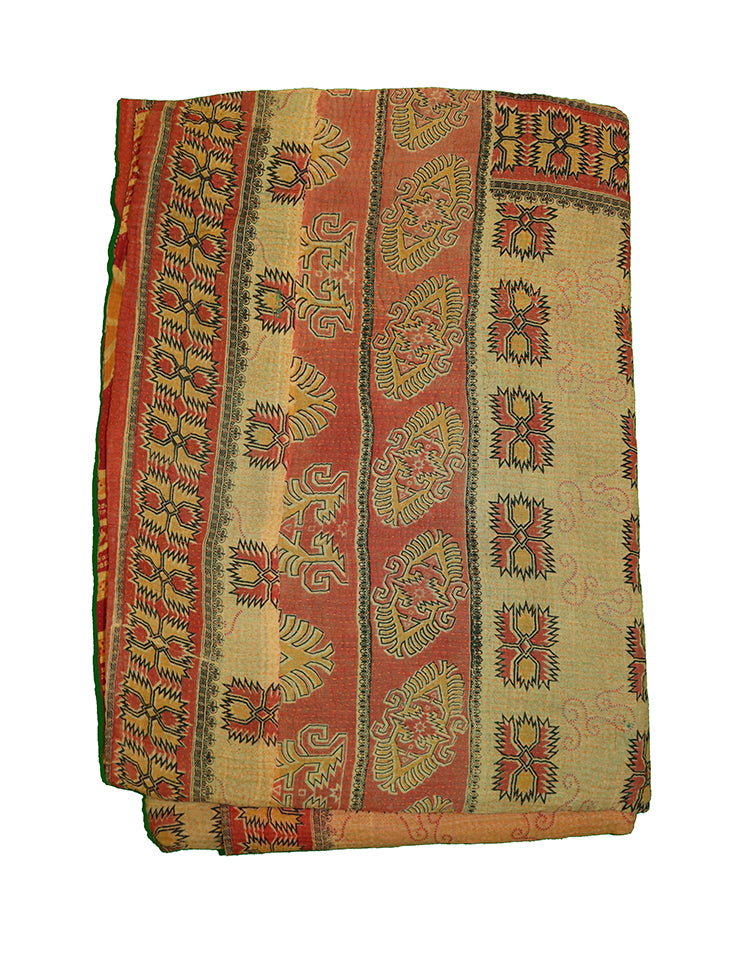 Kantha vintage tæppe ca 140x210 cm, bomuld