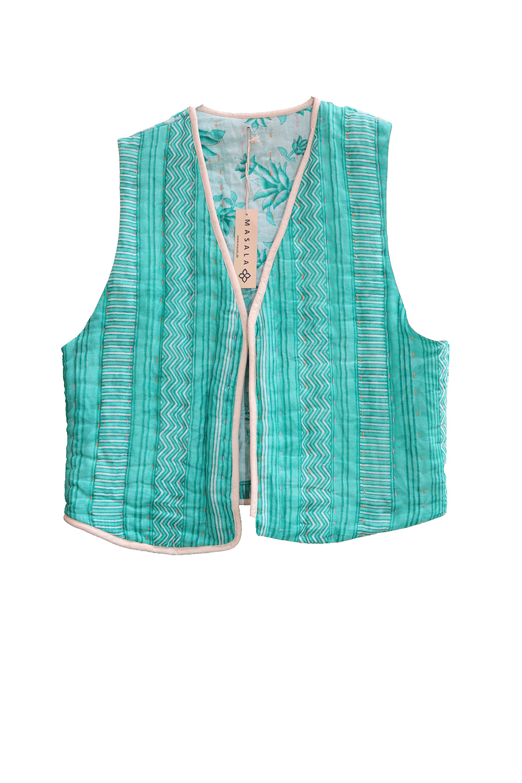 Vespa sari quilt vest bomuld one size vendbar