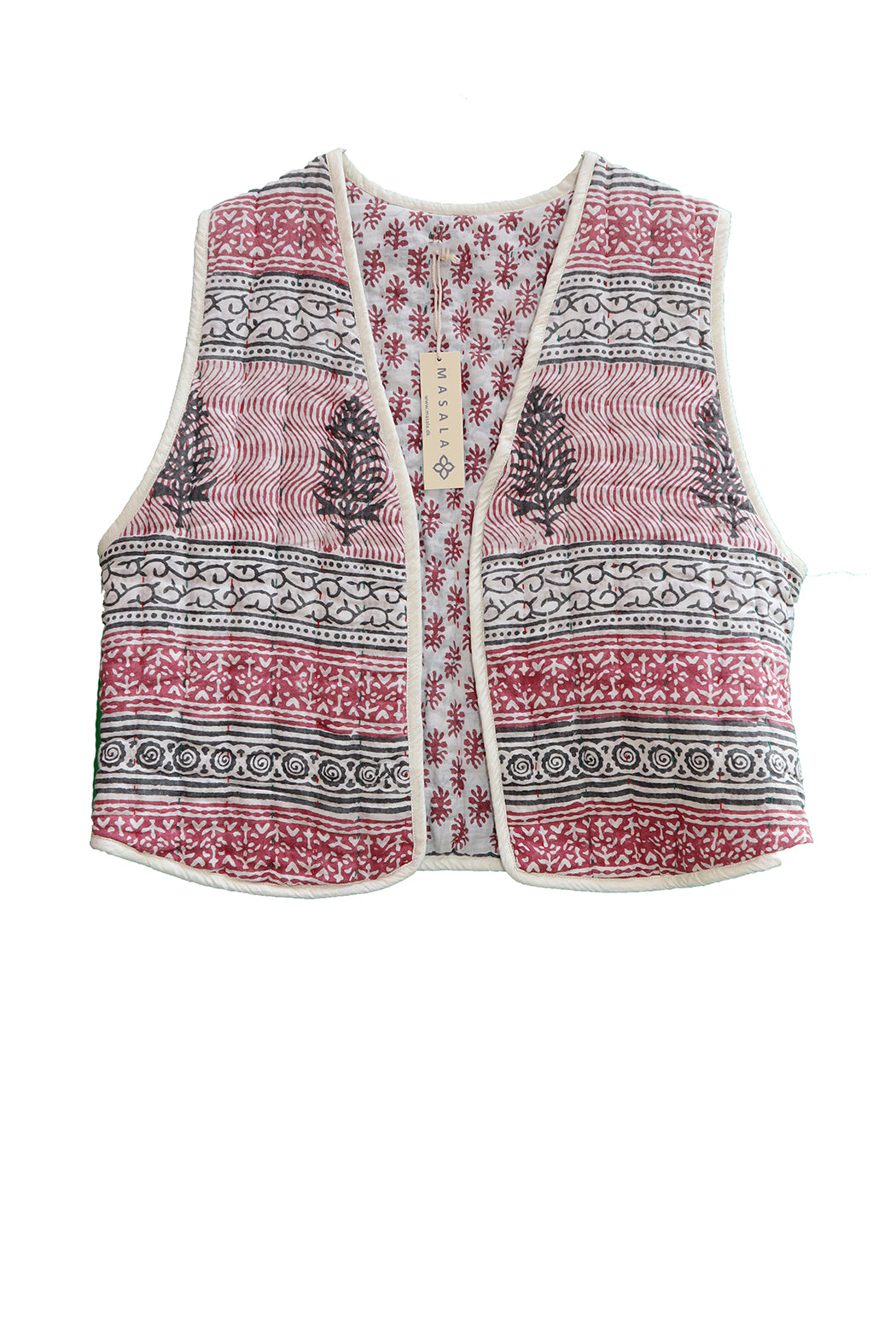 Vespa sari quilt vest bomuld one size vendbar