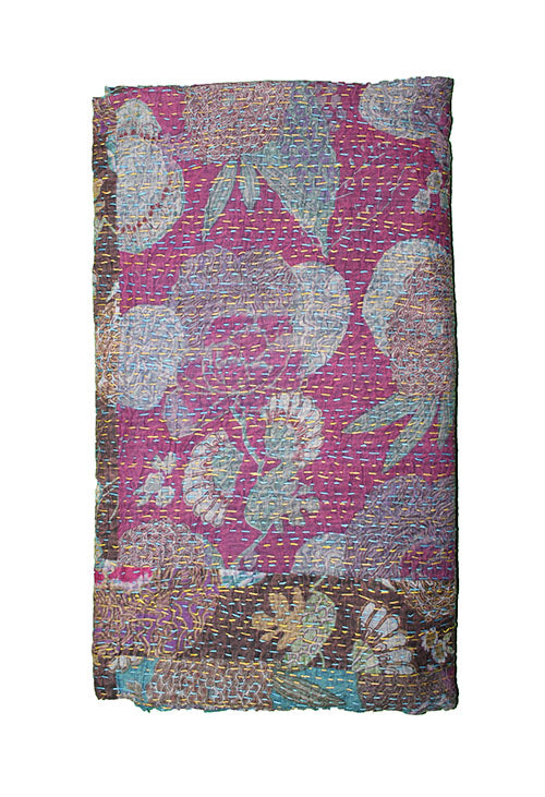 Kantha stonewash sengetæppe 270*220 cm, patchwork