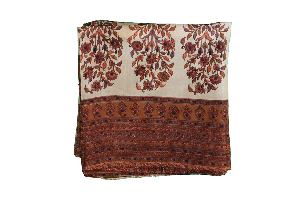 Kantha vintage scarf 40x190 cm, silk, single layer