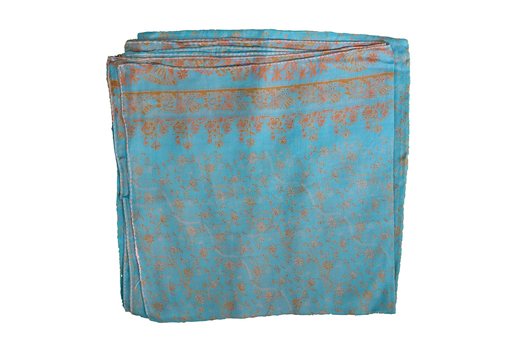 Kantha vintage scarf 40x190 cm, silk, single layer