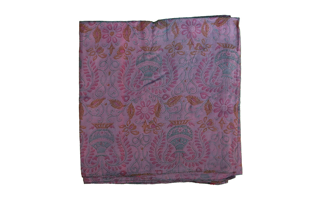 Kantha vintage scarf 40x190 cm, silk, single layer