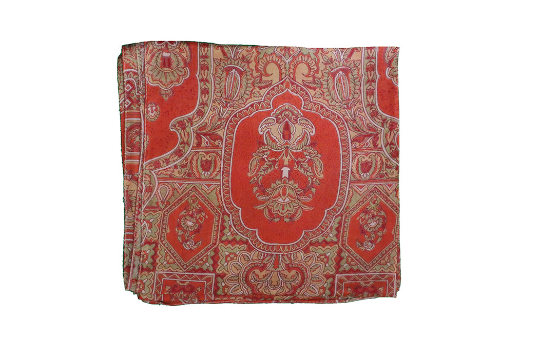 Kantha vintage scarf 40x190 cm, silk, single layer